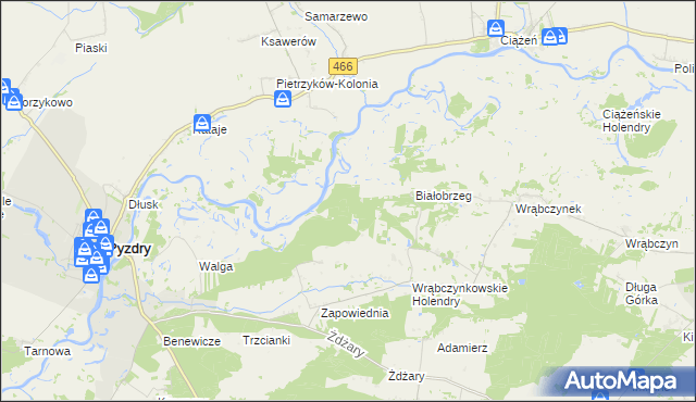 mapa Białobrzeg Ratajski, Białobrzeg Ratajski na mapie Targeo
