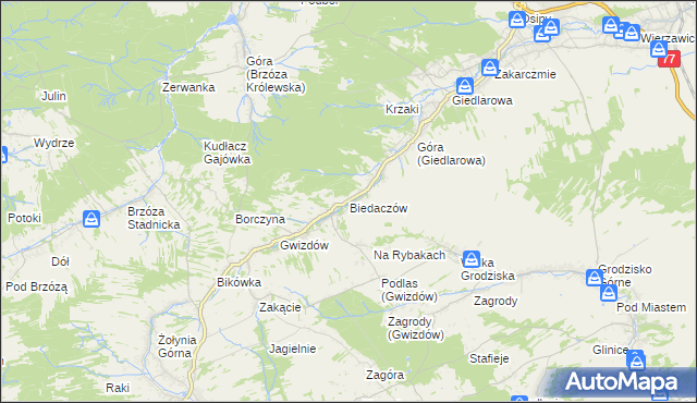 mapa Biedaczów, Biedaczów na mapie Targeo
