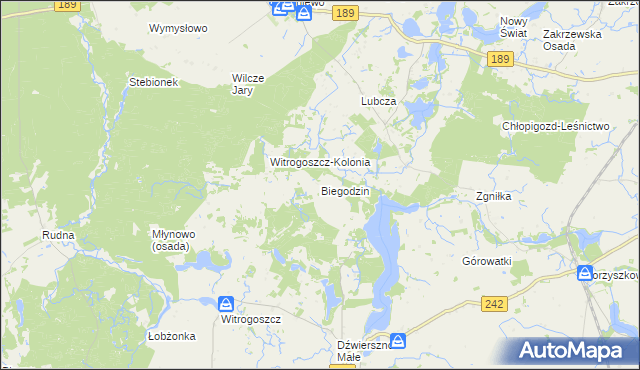 mapa Biegodzin, Biegodzin na mapie Targeo