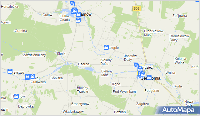 mapa Bielany Duże, Bielany Duże na mapie Targeo