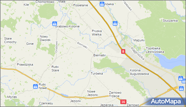 mapa Biernatki gmina Augustów, Biernatki gmina Augustów na mapie Targeo