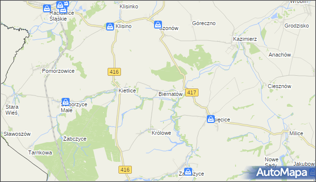 mapa Biernatów gmina Głubczyce, Biernatów gmina Głubczyce na mapie Targeo