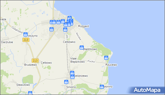 mapa Błądzikowo, Błądzikowo na mapie Targeo