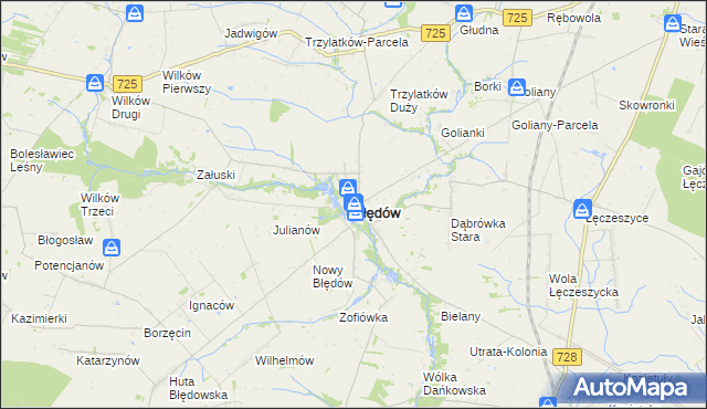 mapa Błędów powiat grójecki, Błędów powiat grójecki na mapie Targeo