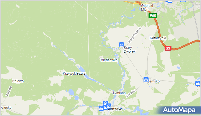 mapa Bledzewka, Bledzewka na mapie Targeo