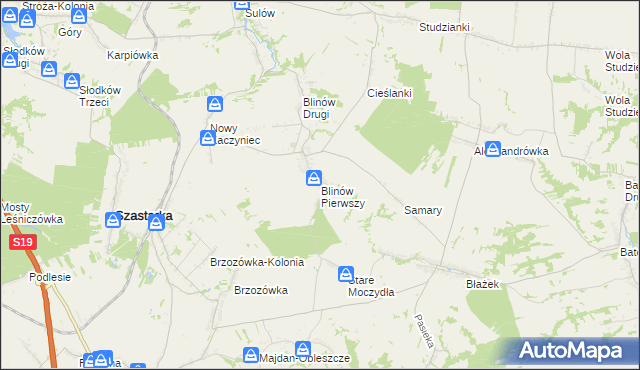 mapa Blinów Pierwszy, Blinów Pierwszy na mapie Targeo