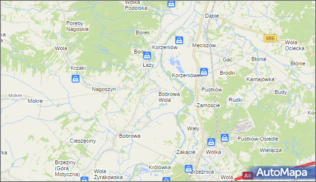 mapa Bobrowa Wola, Bobrowa Wola na mapie Targeo