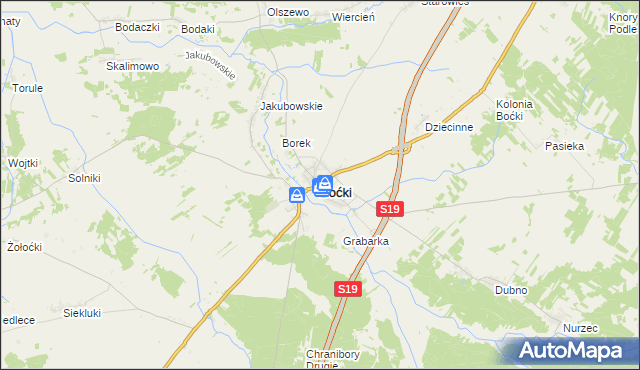 mapa Boćki, Boćki na mapie Targeo