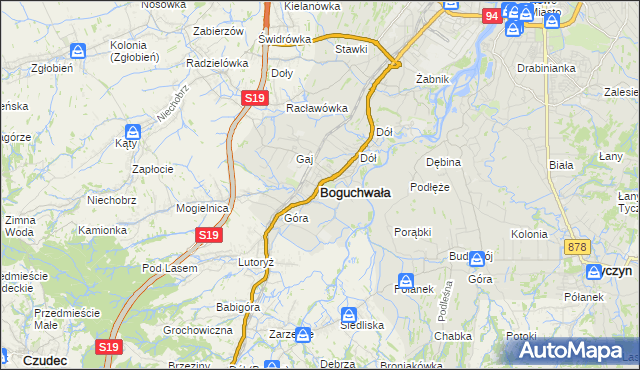 mapa Boguchwała powiat rzeszowski, Boguchwała powiat rzeszowski na mapie Targeo