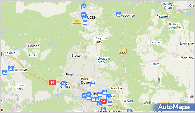 mapa Bogucin Mały, Bogucin Mały na mapie Targeo