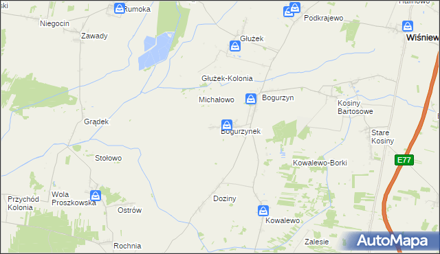 mapa Bogurzynek, Bogurzynek na mapie Targeo
