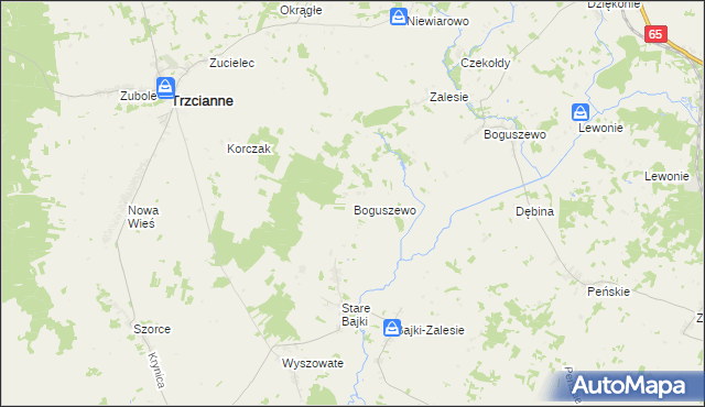 mapa Boguszewo gmina Trzcianne, Boguszewo gmina Trzcianne na mapie Targeo