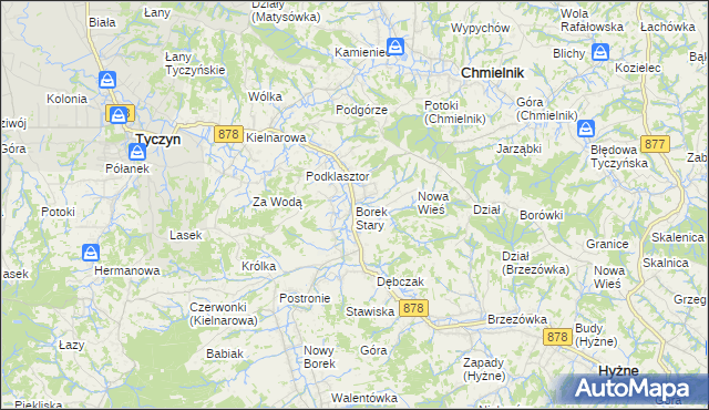 mapa Borek Stary, Borek Stary na mapie Targeo