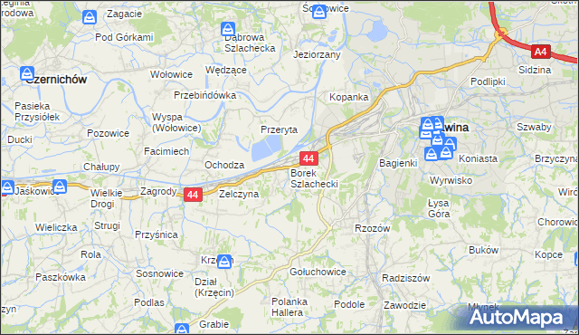 mapa Borek Szlachecki, Borek Szlachecki na mapie Targeo
