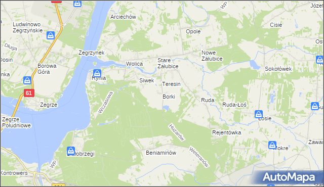 mapa Borki gmina Radzymin, Borki gmina Radzymin na mapie Targeo