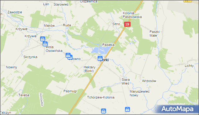 mapa Borki powiat radzyński, Borki powiat radzyński na mapie Targeo