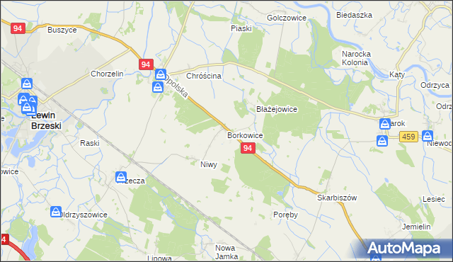 mapa Borkowice gmina Lewin Brzeski, Borkowice gmina Lewin Brzeski na mapie Targeo