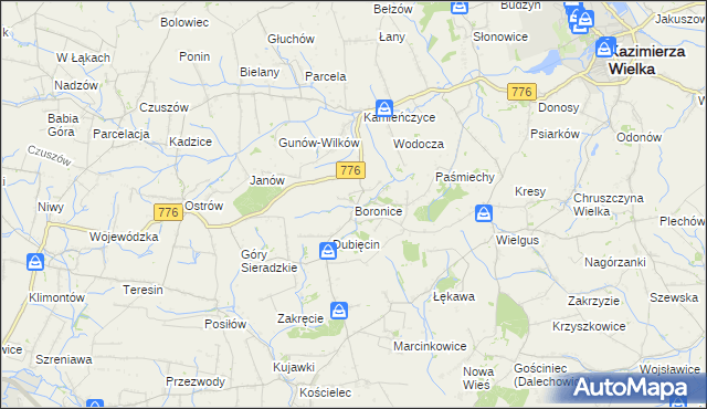 mapa Boronice, Boronice na mapie Targeo