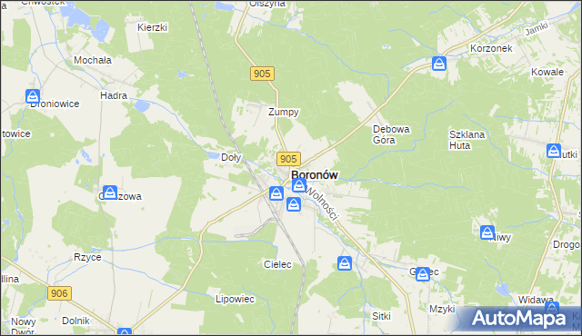 mapa Boronów, Boronów na mapie Targeo
