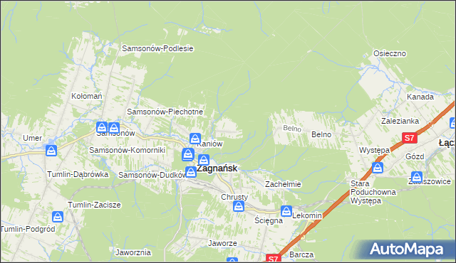 mapa Borowa Góra gmina Zagnańsk, Borowa Góra gmina Zagnańsk na mapie Targeo