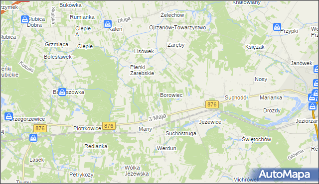 mapa Borowiec gmina Tarczyn, Borowiec gmina Tarczyn na mapie Targeo