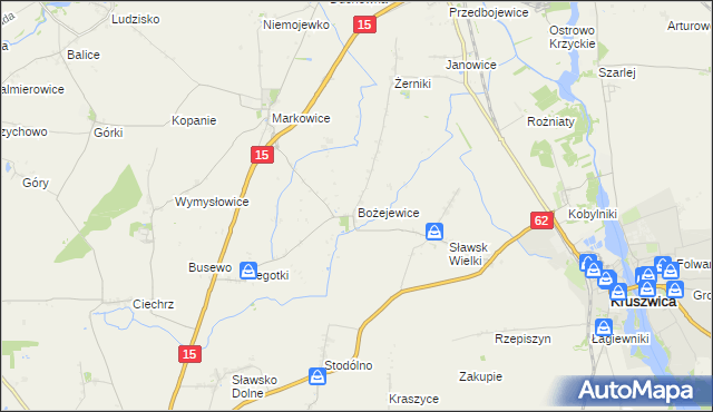 mapa Bożejewice gmina Strzelno, Bożejewice gmina Strzelno na mapie Targeo