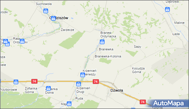 mapa Branewka-Kolonia, Branewka-Kolonia na mapie Targeo