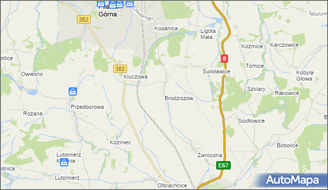 mapa Brodziszów, Brodziszów na mapie Targeo
