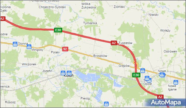 mapa Broszków, Broszków na mapie Targeo