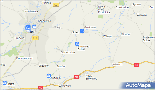 mapa Browiniec Polski, Browiniec Polski na mapie Targeo