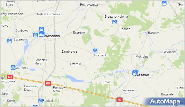 mapa Brzezienko, Brzezienko na mapie Targeo