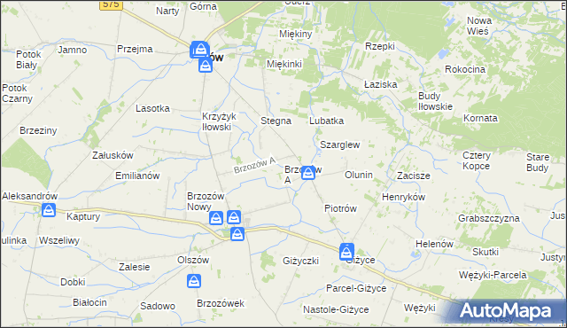 mapa Brzozów A, Brzozów A na mapie Targeo