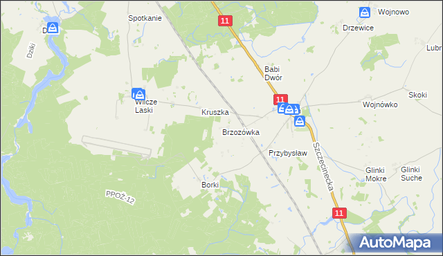mapa Brzozówka gmina Okonek, Brzozówka gmina Okonek na mapie Targeo