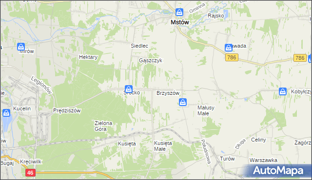 mapa Brzyszów, Brzyszów na mapie Targeo