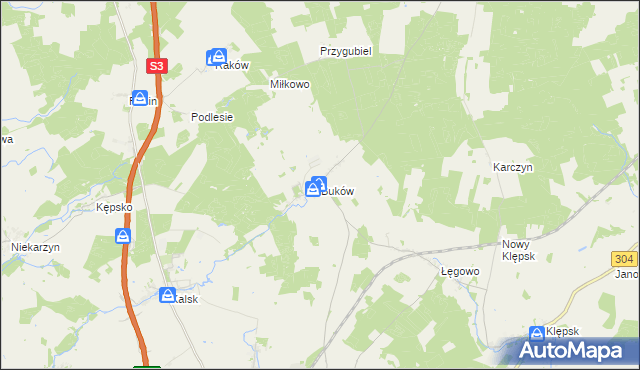 mapa Buków gmina Sulechów, Buków gmina Sulechów na mapie Targeo
