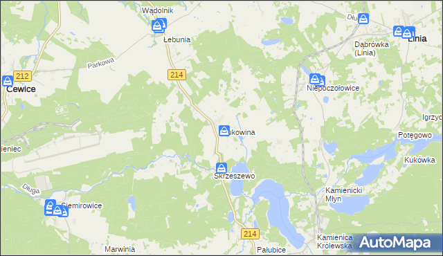 mapa Bukowina gmina Cewice, Bukowina gmina Cewice na mapie Targeo