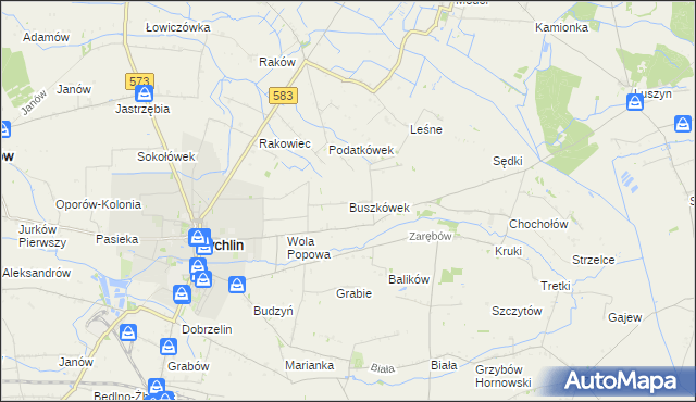 mapa Buszkówek, Buszkówek na mapie Targeo