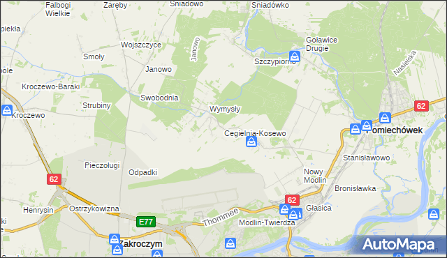 mapa Cegielnia-Kosewo, Cegielnia-Kosewo na mapie Targeo