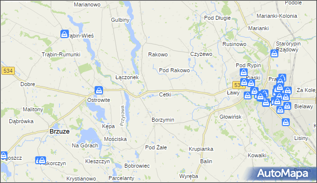 mapa Cetki, Cetki na mapie Targeo
