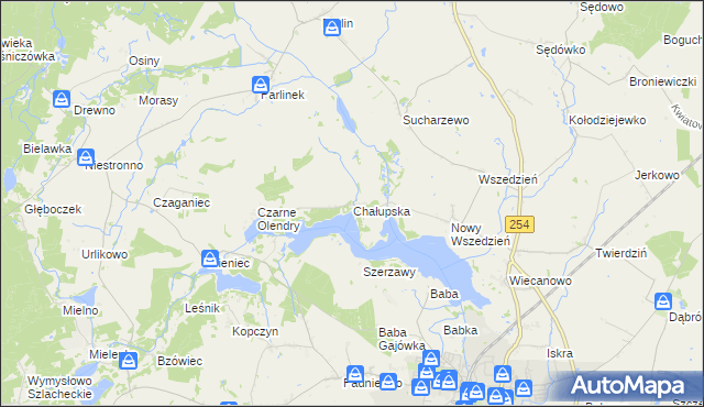 mapa Chałupska gmina Mogilno, Chałupska gmina Mogilno na mapie Targeo