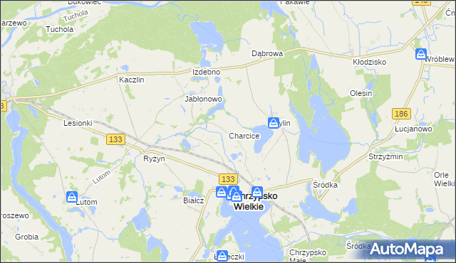 mapa Charcice, Charcice na mapie Targeo