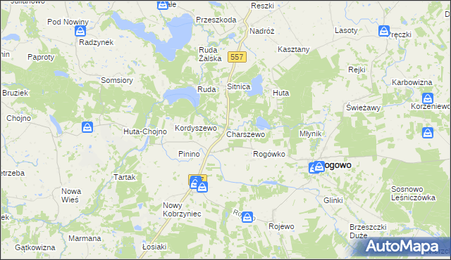 mapa Charszewo, Charszewo na mapie Targeo