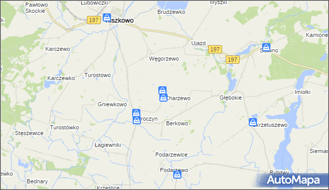 mapa Charzewo, Charzewo na mapie Targeo