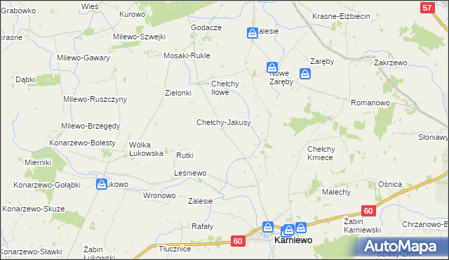 mapa Chełchy-Klimki, Chełchy-Klimki na mapie Targeo