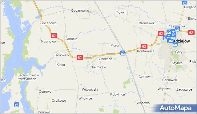 mapa Chełmce gmina Kruszwica, Chełmce gmina Kruszwica na mapie Targeo