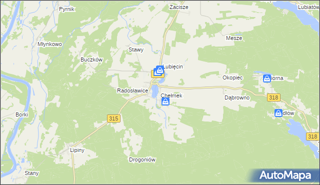 mapa Chełmek gmina Nowa Sól, Chełmek gmina Nowa Sól na mapie Targeo