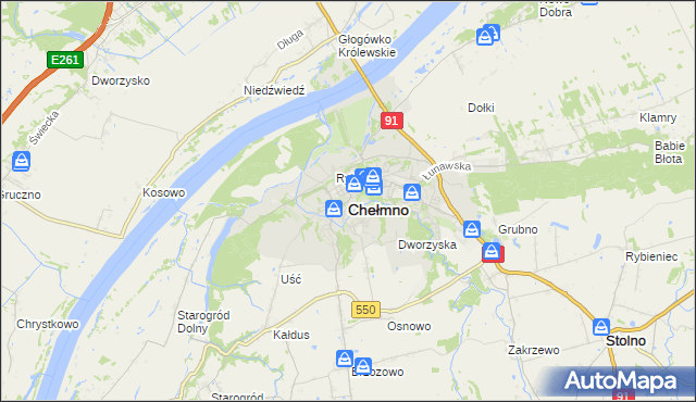 mapa Chełmno, Chełmno na mapie Targeo