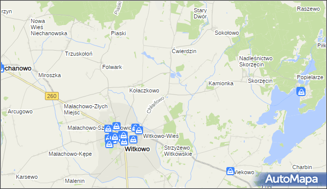 mapa Chłądowo, Chłądowo na mapie Targeo
