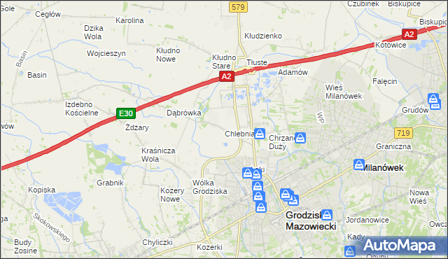 mapa Chlebnia, Chlebnia na mapie Targeo