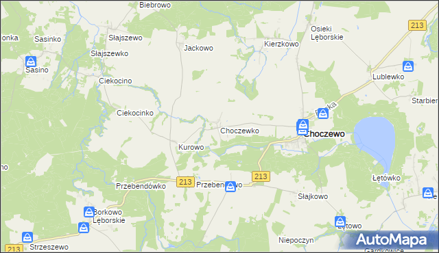 mapa Choczewko, Choczewko na mapie Targeo